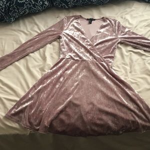 Velvet pink long sleeve dress